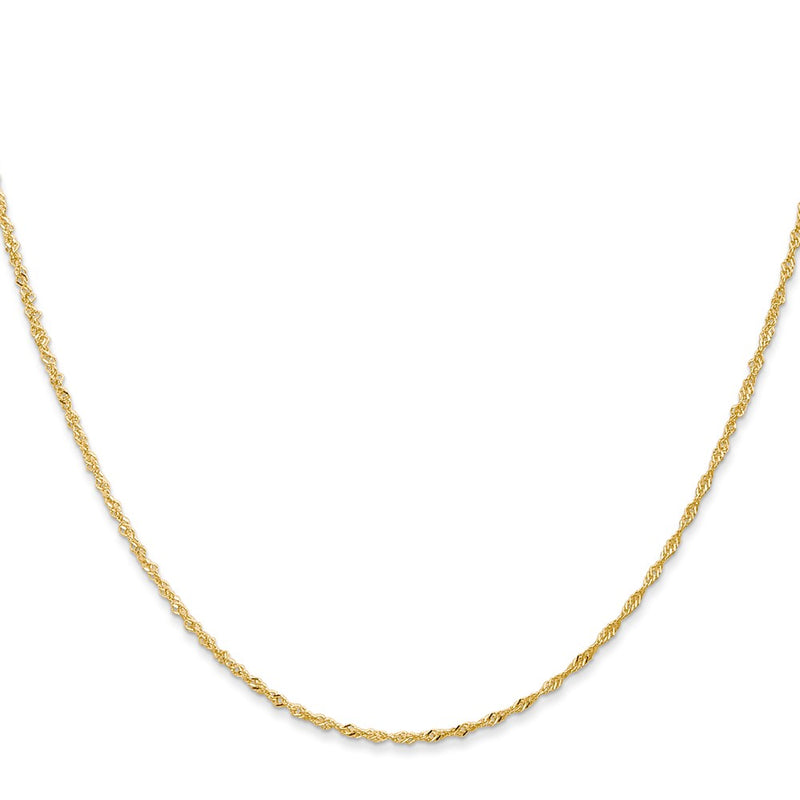 18 Inch 10K 1 mm Singapore Chain Necklace