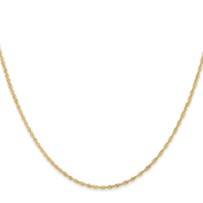 16 Inch 10K 1 mm Singapore Chain Necklace
