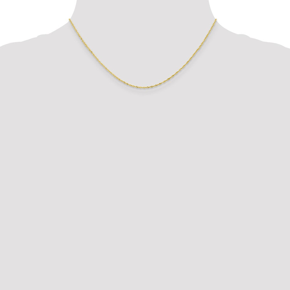 16 Inch 10K 1 mm Singapore Chain Necklace