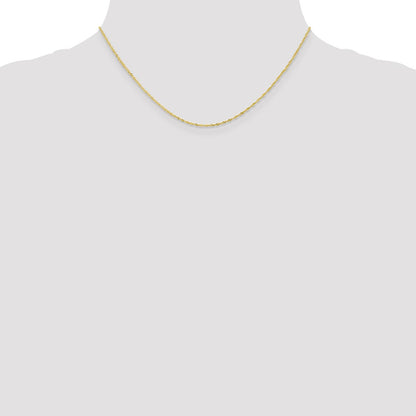 16 Inch 10K 1 mm Singapore Chain Necklace