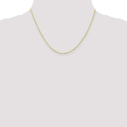 18 Inch 10K 1 mm Singapore Chain Necklace