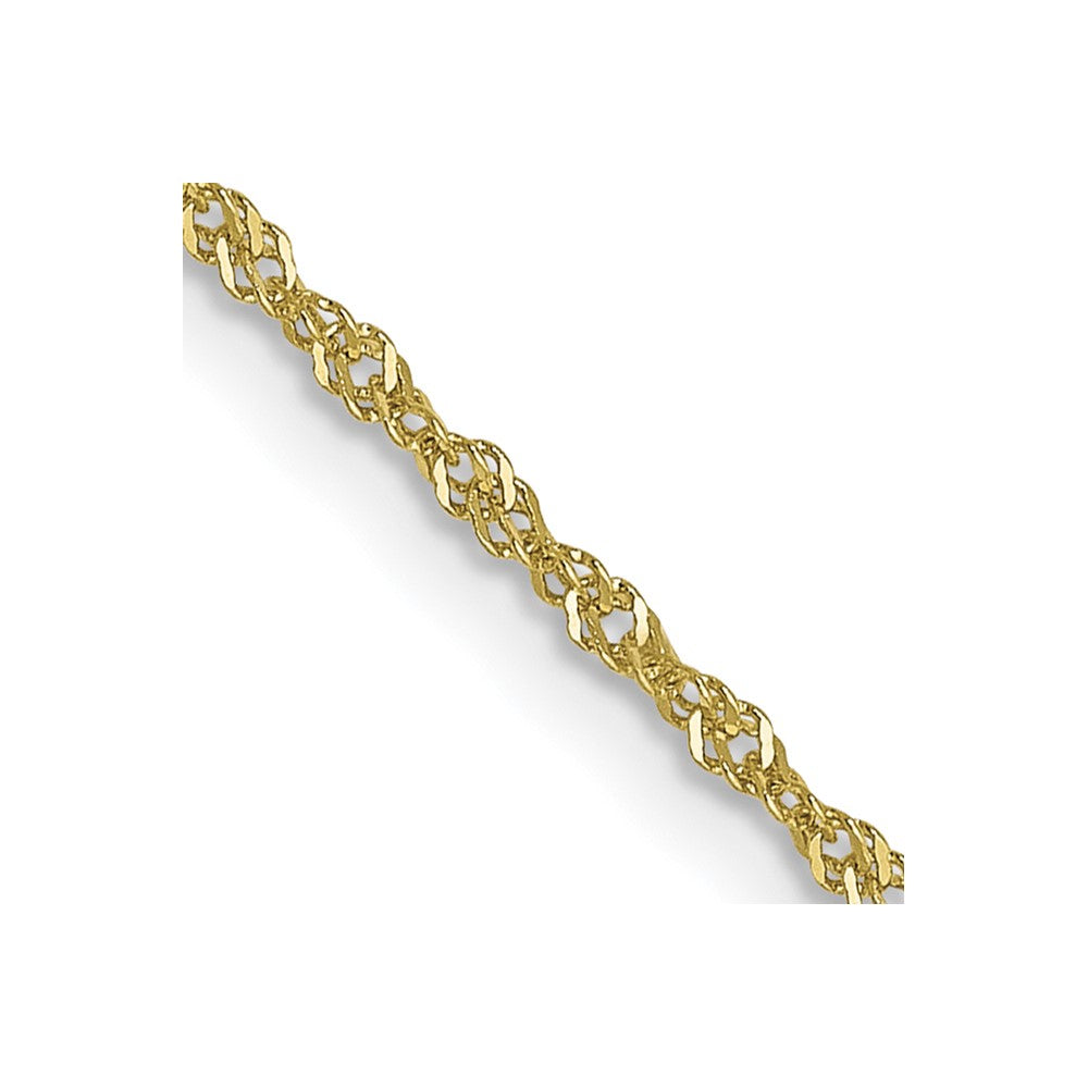 24 Inch 10K Yellow Gold 1 mm Singapore Chain Necklace