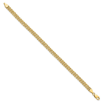 8 Inch 14k Yellow Gold 4.5mm Wide Diamond-Cut Triple Rope Chain Bracelet