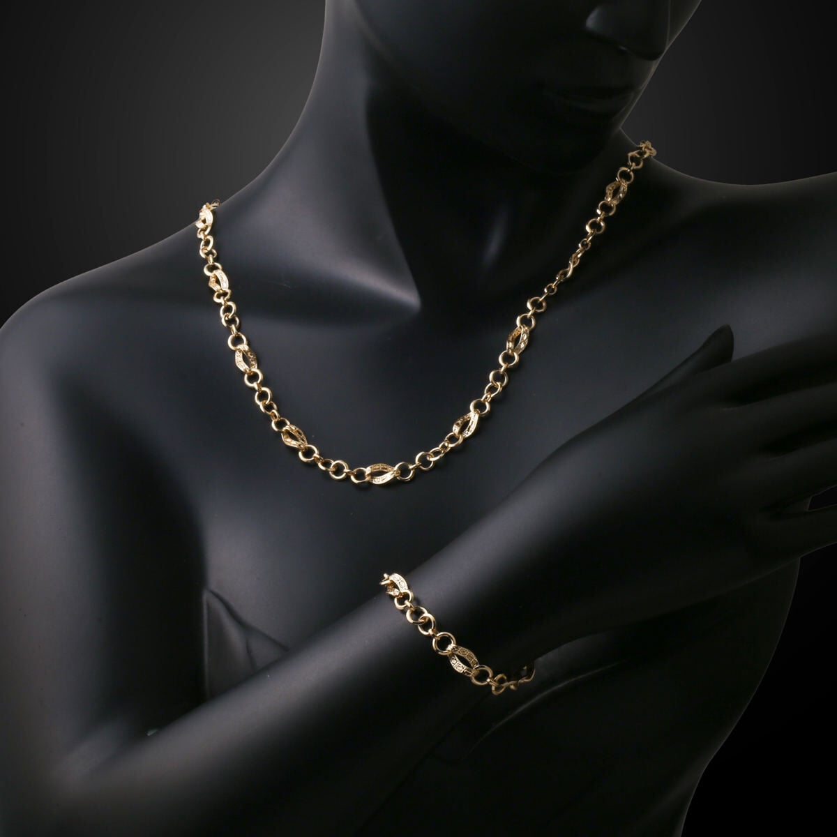 14K Yellow Gold Flower of Life Hoop Jewelry Set