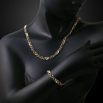 14K Yellow Gold Flower of Life Hoop Jewelry Set