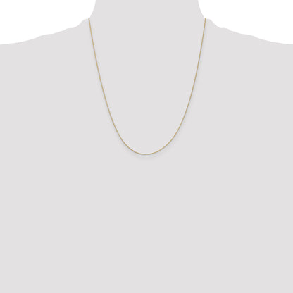 10K Yellow Gold .5mm Baby Box Chain Spring Ring Clasp