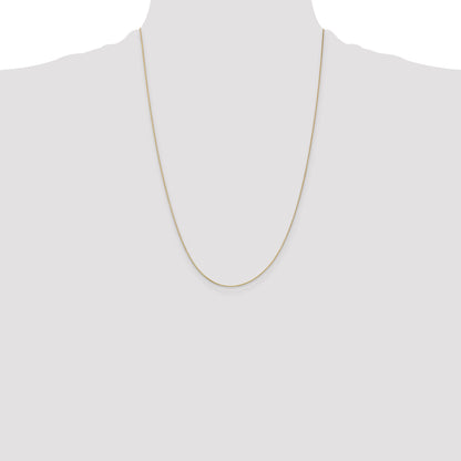 10K Yellow Gold .5mm Baby Box Chain Spring Ring Clasp