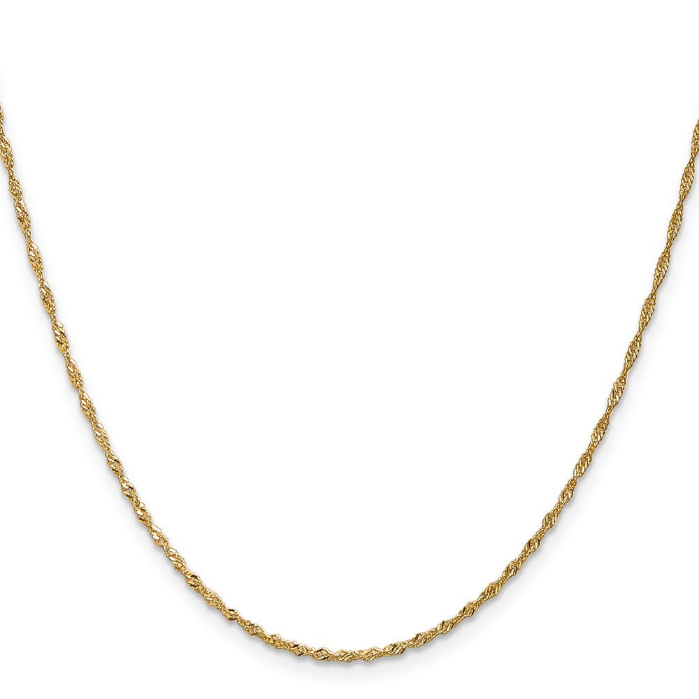 16 Inch 10K Yellow Gold 1.3 mm Singapore Chain Necklace