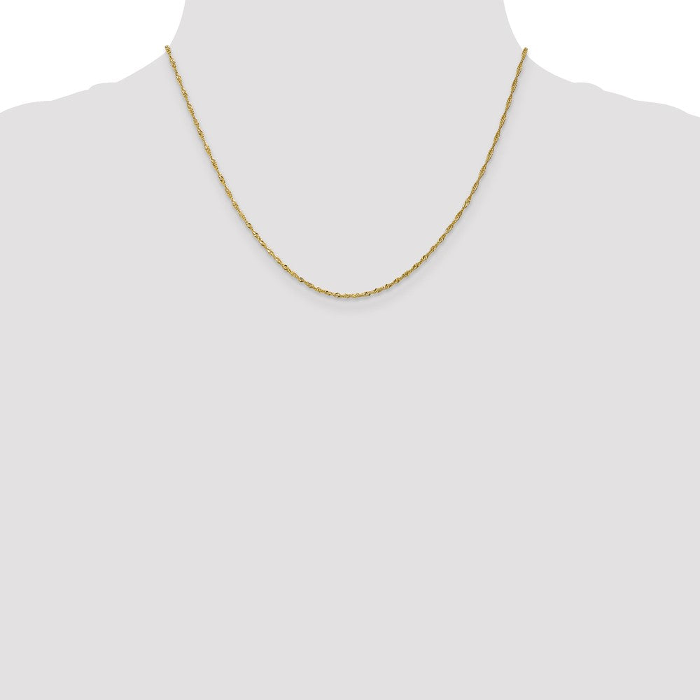 18 Inch 10K 1.3 mm Singapore Chain Necklace