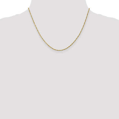18 Inch 10K 1.3 mm Singapore Chain Necklace