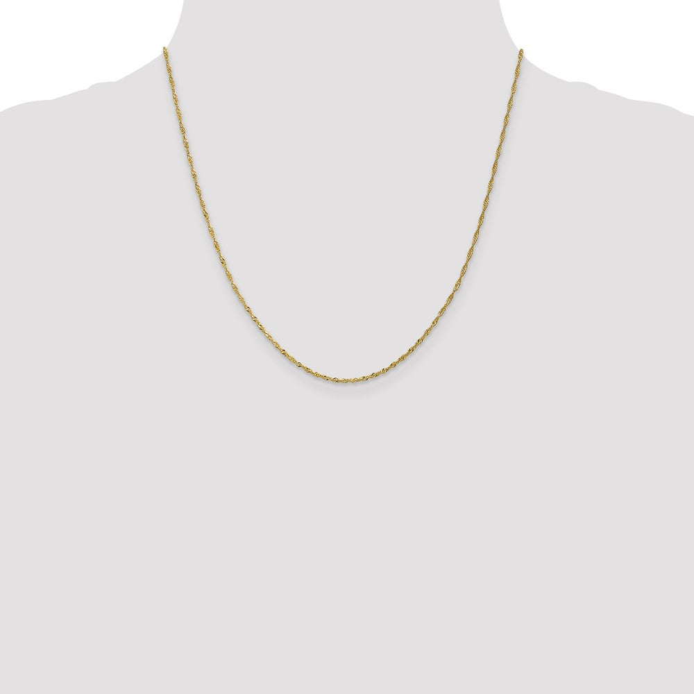 20 Inch 10K 1.3 mm Singapore Chain Necklace
