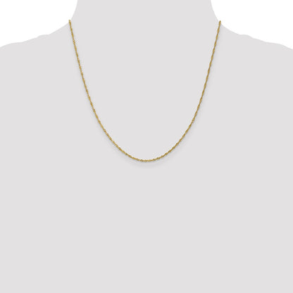 20 Inch 10K 1.3 mm Singapore Chain Necklace