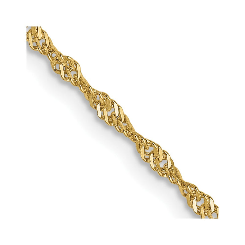 24 Inch 10K 1.3 mm Singapore Chain Necklace