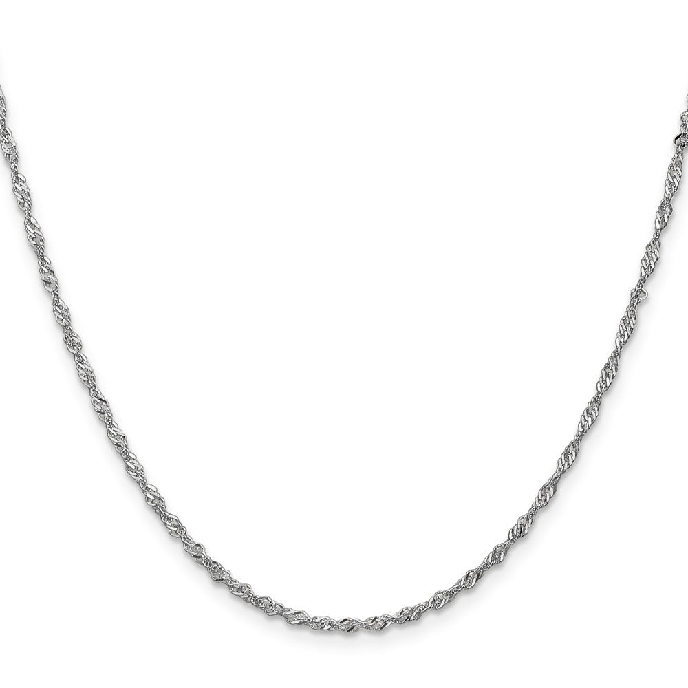 18 Inch 14K White Gold 1.6mm Singapore Chain Necklace
