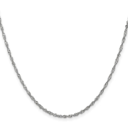 18 Inch 14K White Gold 1.6mm Singapore Chain Necklace