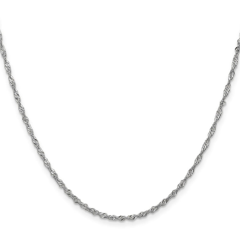 24 Inch 14K White Gold 1.6mm Singapore Chain Necklace