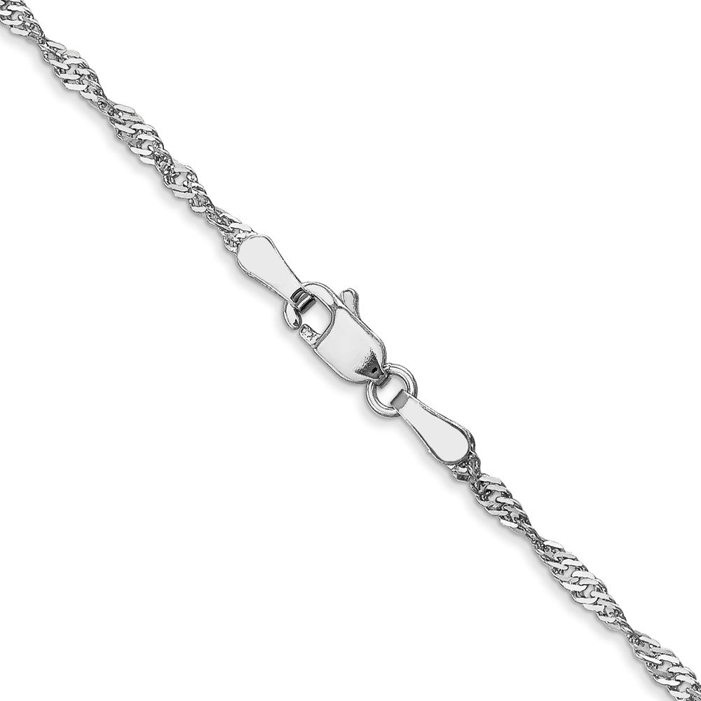 20 Inch 14K White Gold 1.6mm Singapore Chain Necklace
