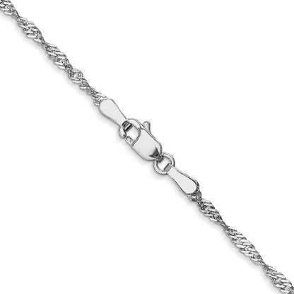 20 Inch 14K White Gold 1.6mm Singapore Chain Necklace