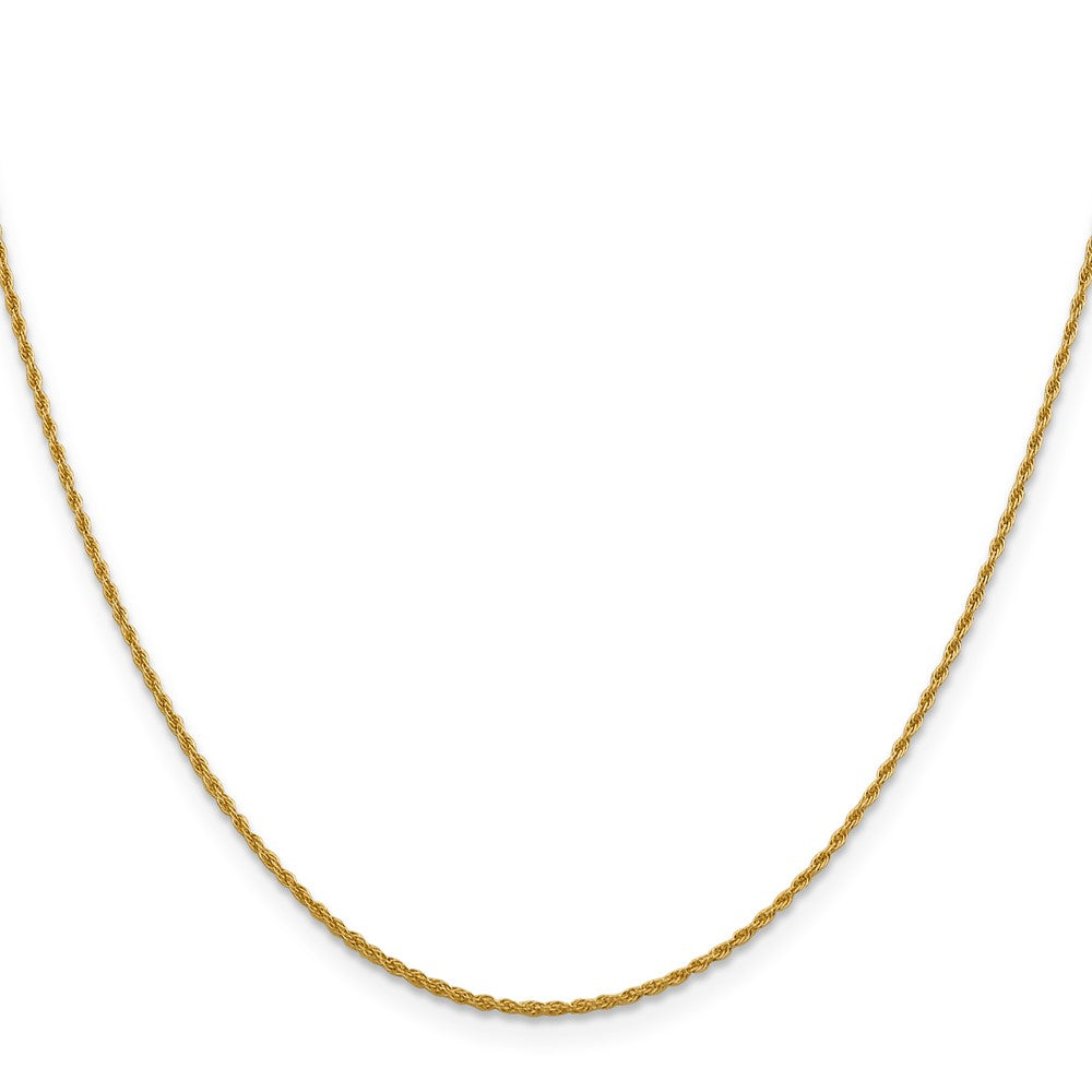 24 Inch 10K Yellow Gold 1.2 mm Loose Rope Chain Necklace