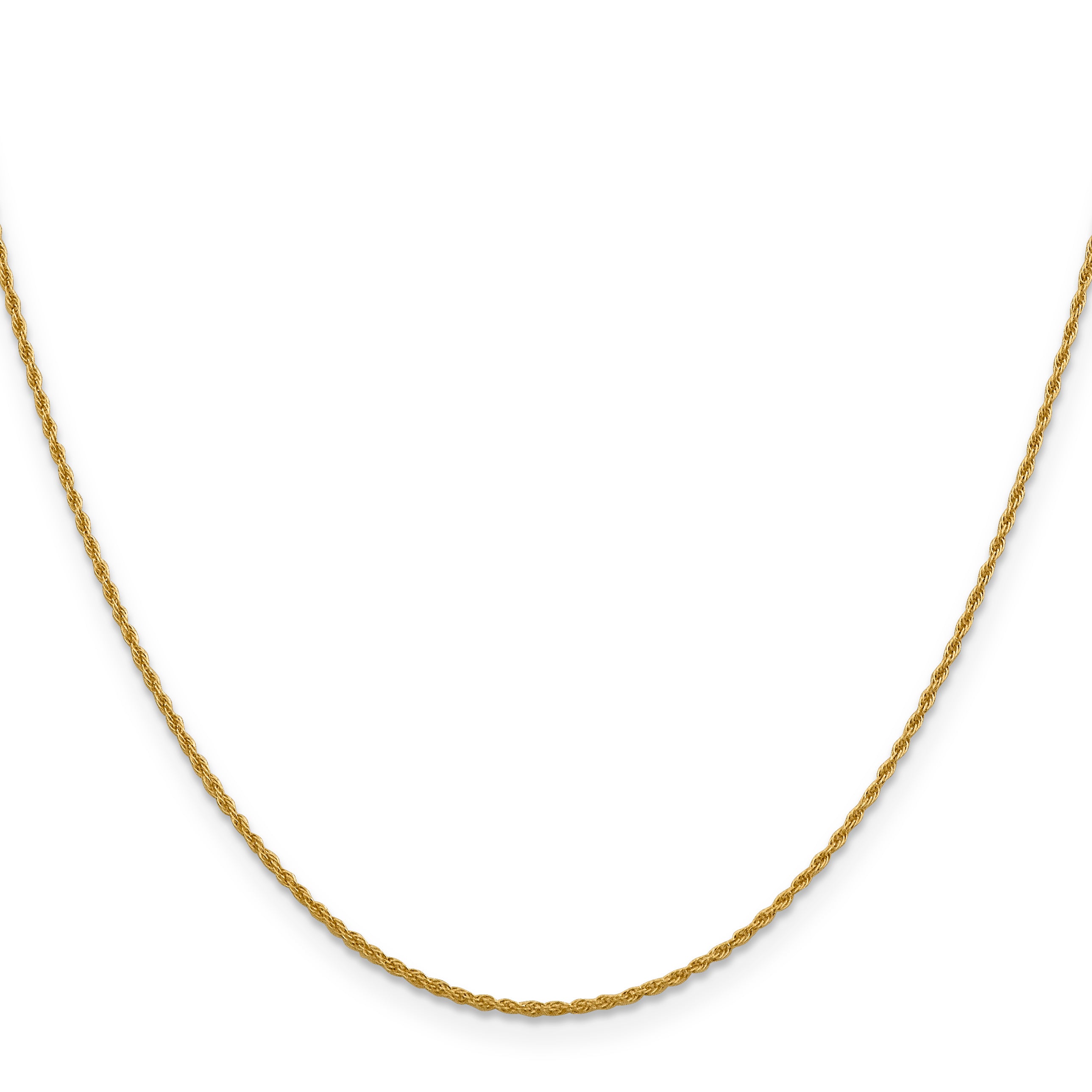 22 Inch 10K Yellow Gold 1.2 mm Loose Rope Chain Necklace