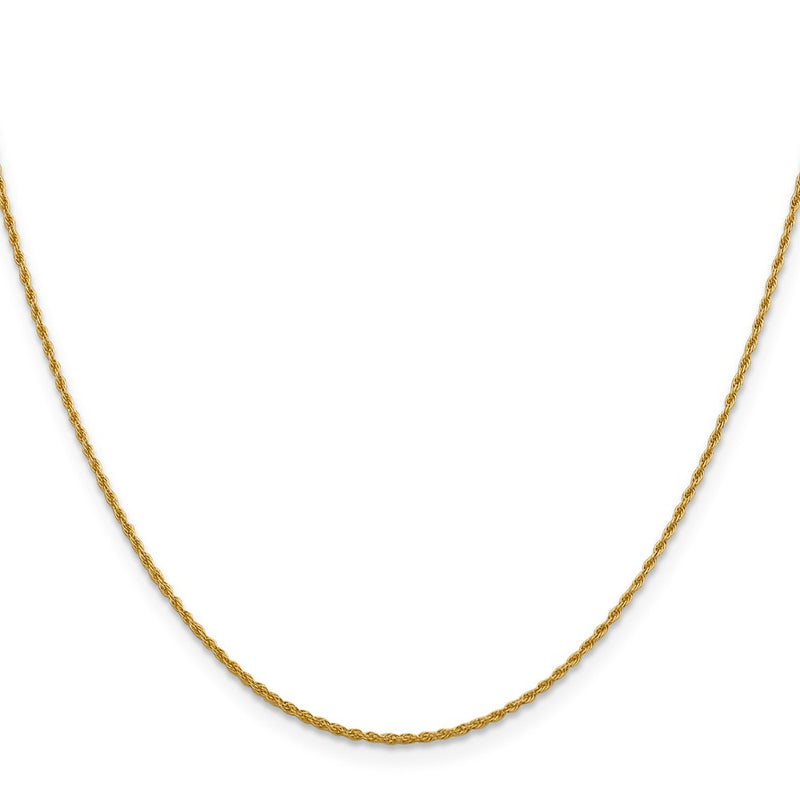 16 Inch 10K 1.2 mm Loose Rope Chain Necklace