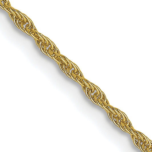 18 Inch 10K 1.2 mm Loose Rope Chain Necklace