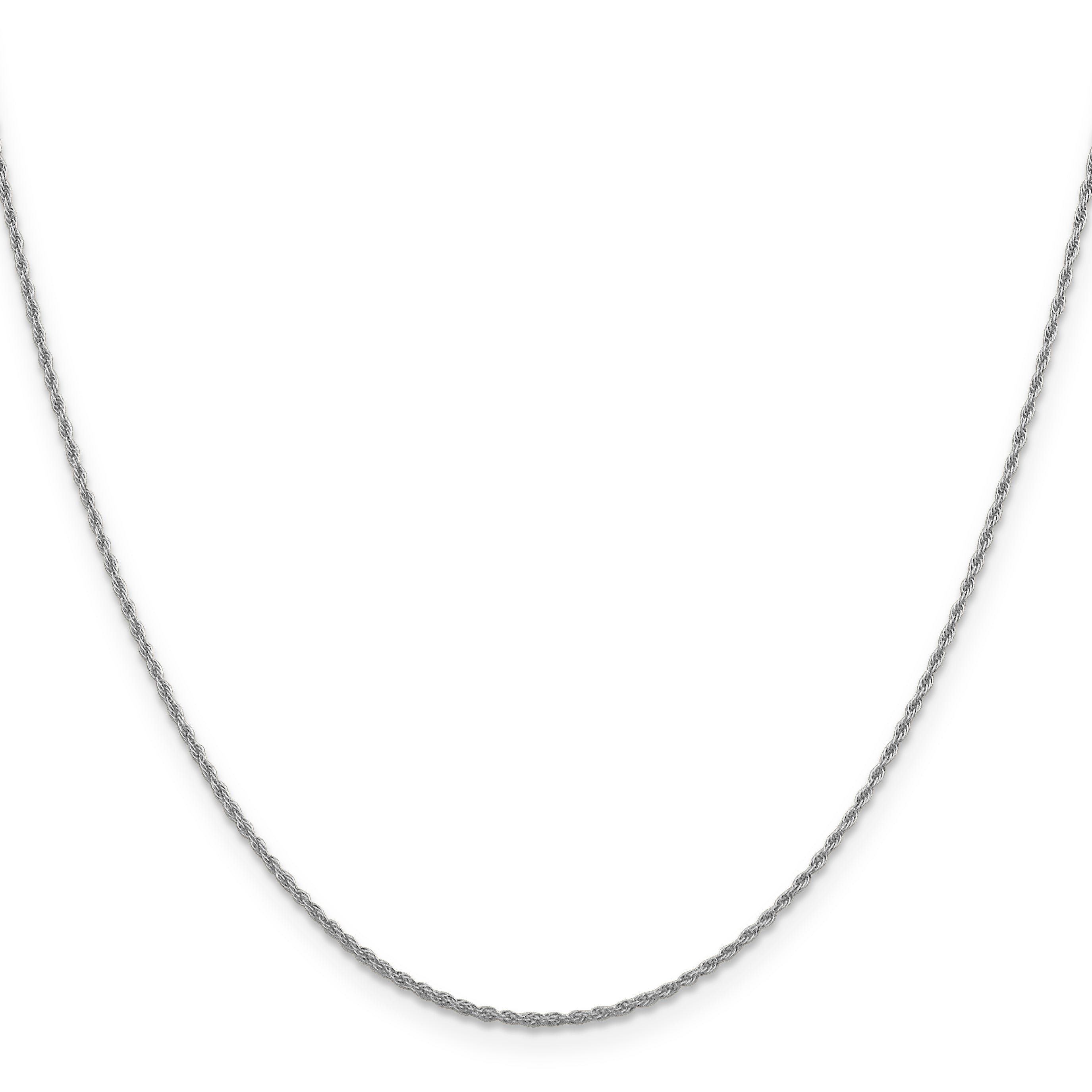 16 Inch 10K White Gold 1.2 mm Loose Rope Chain