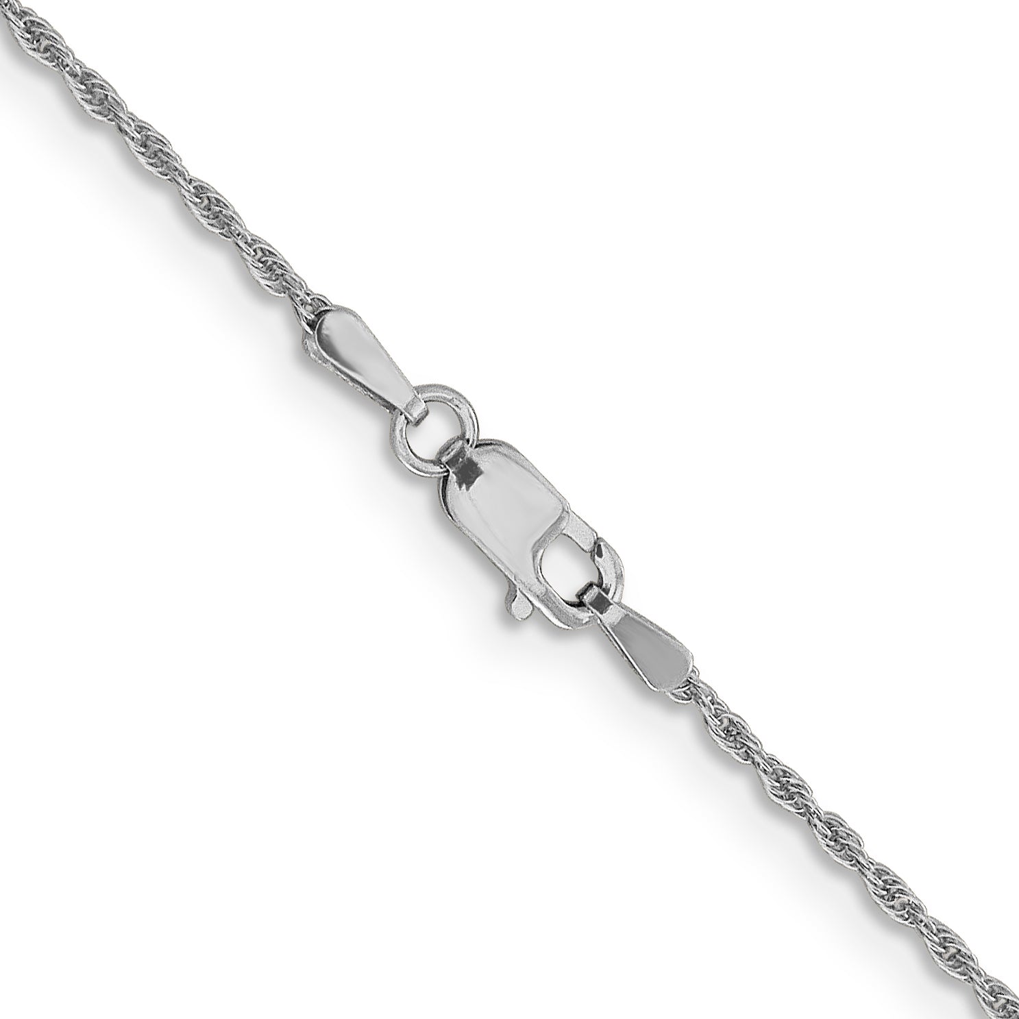 16 Inch 10K White Gold 1.2 mm Loose Rope Chain