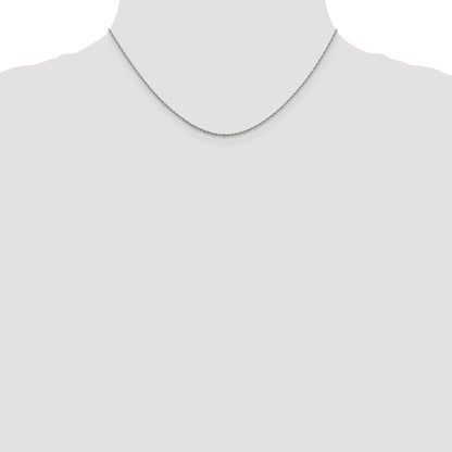 16 Inch 10K White Gold 1.2 mm Loose Rope Chain