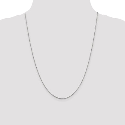 24 Inch 10K White Gold 1.2 mm Loose Rope Chain