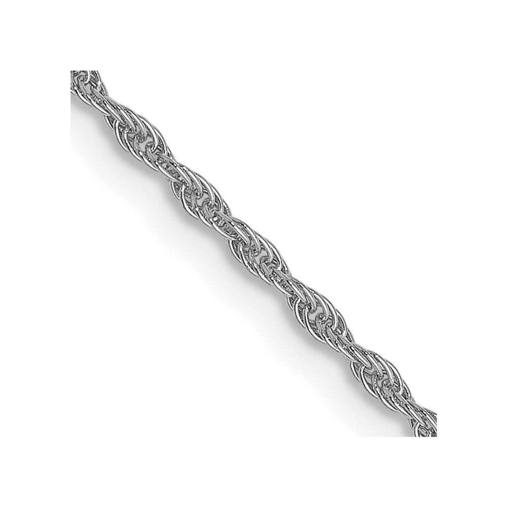 20 Inch 10K White Gold 1.2 mm Loose Rope Chain Necklace