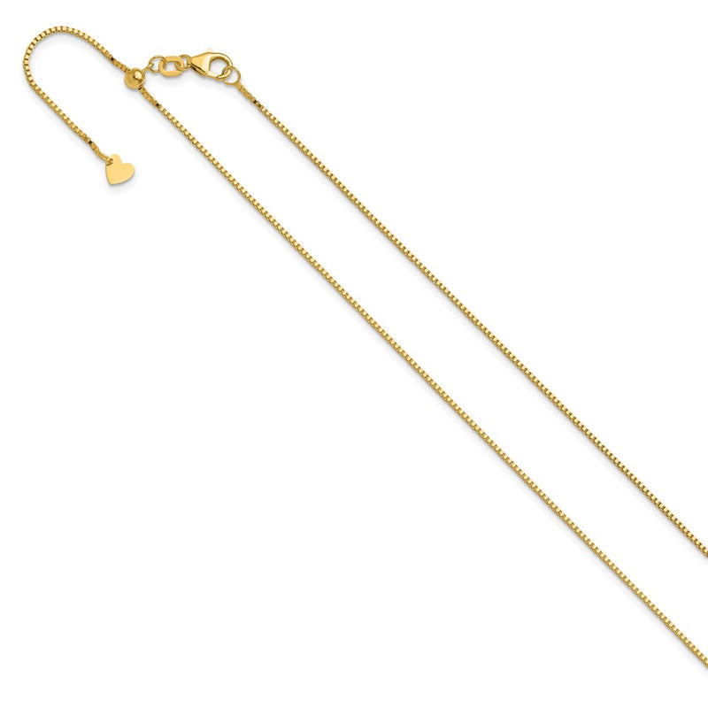 30 Inch 10K Adjustable .9mm Box Chain Necklace