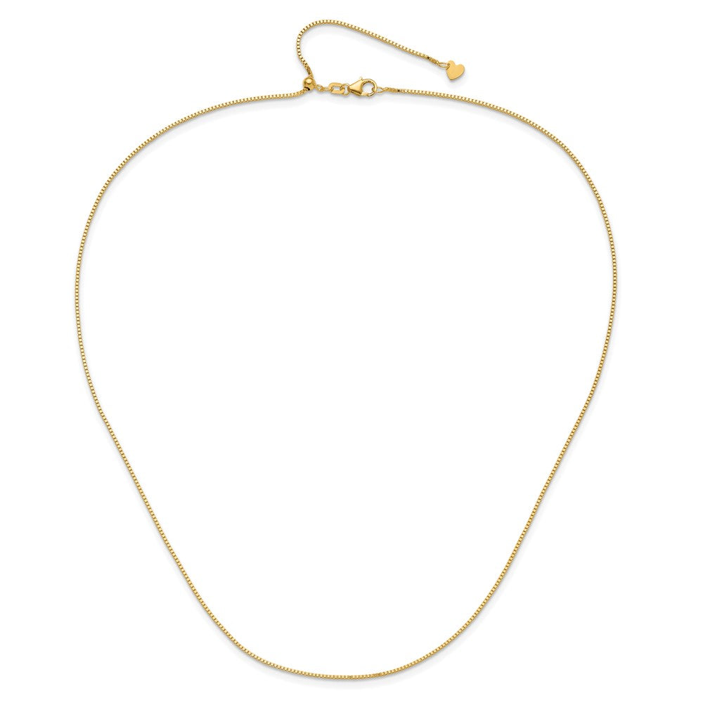 30 Inch 10K Adjustable .9mm Box Chain Necklace