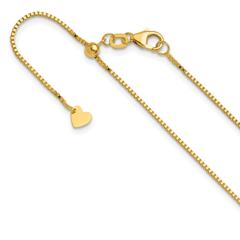 30 Inch 10K Adjustable .9mm Box Chain Necklace