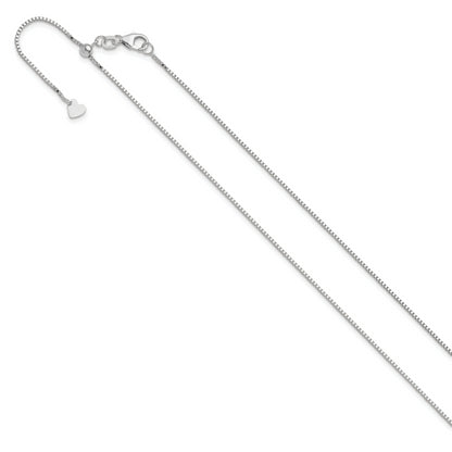 30 Inch 10K White Gold Adjustable .9mm Box Chain