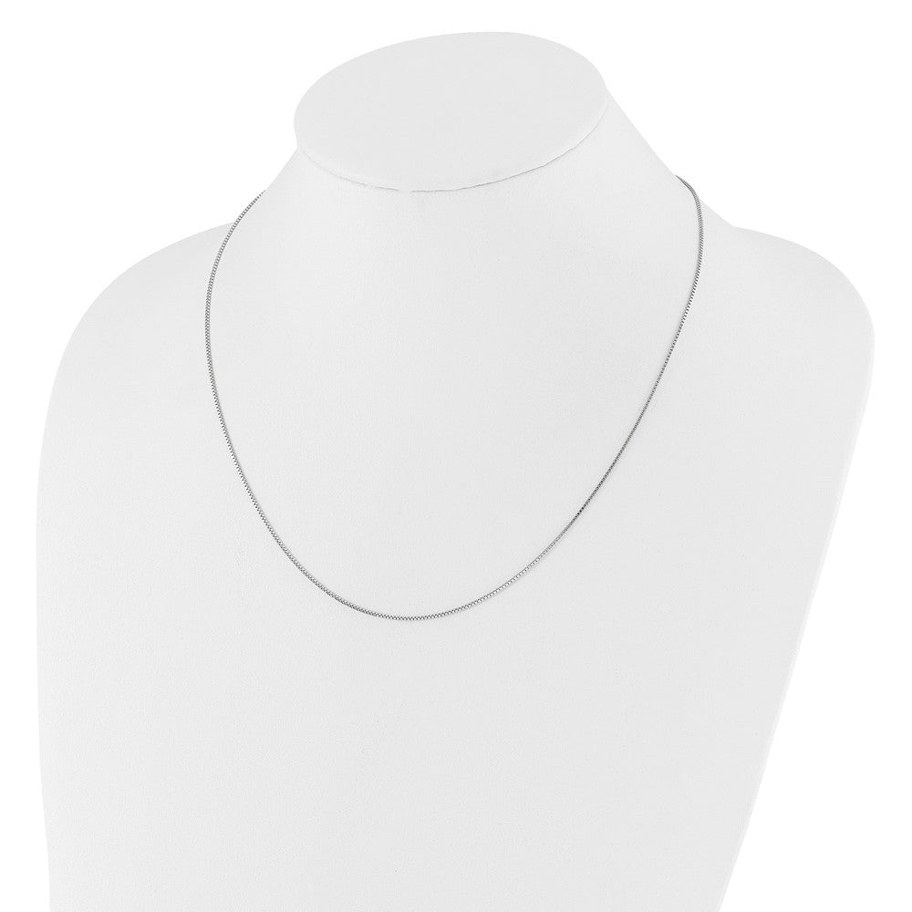 30 Inch 10K White Gold Adjustable .9mm Box Chain Necklace