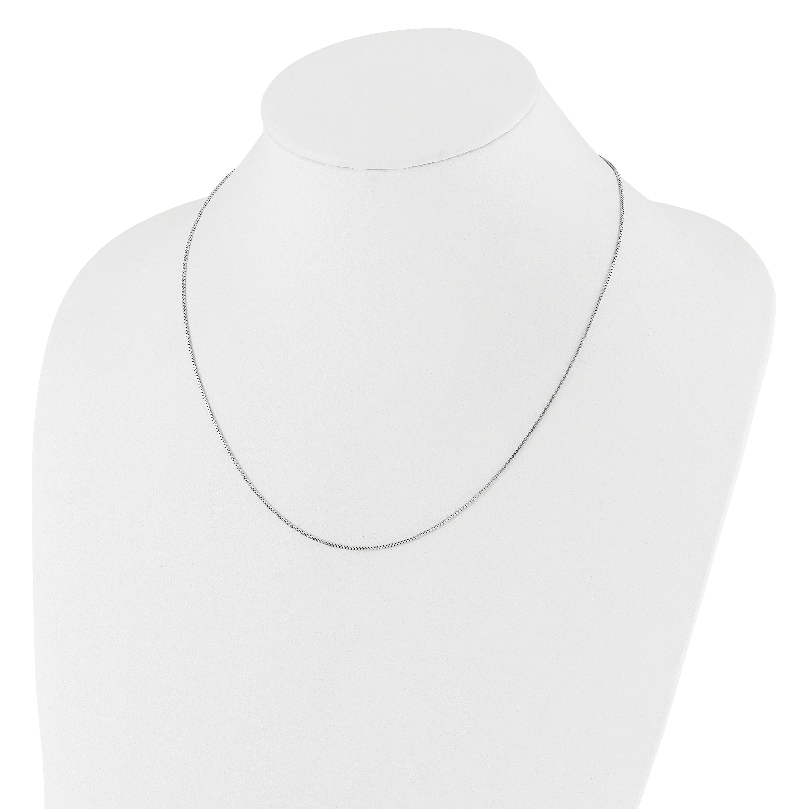 30 Inch 10K White Gold Adjustable .9mm Box Chain