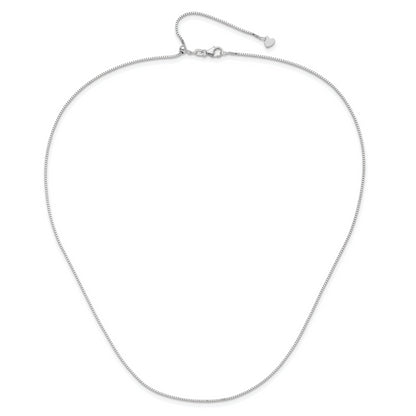 30 Inch 10K White Gold Adjustable .9mm Box Chain