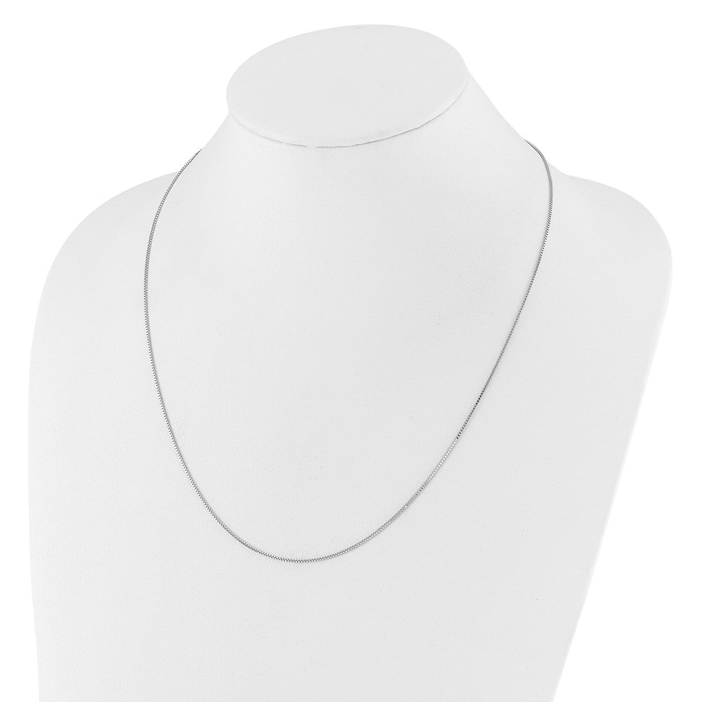 22 Inch 10K White Gold Adjustable .9mm Box Chain Necklace