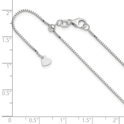 30 Inch 10K White Gold Adjustable .9mm Box Chain
