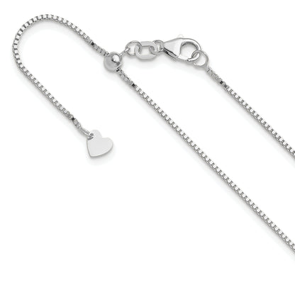 30 Inch 10K White Gold Adjustable .9mm Box Chain