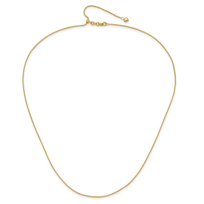 30 Inch 10K Adjustable 1mm Wheat Chain Necklace