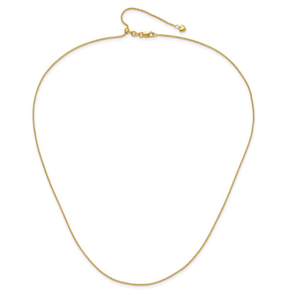 22 Inch 10K Adjustable 1mm Wheat Chain Necklace