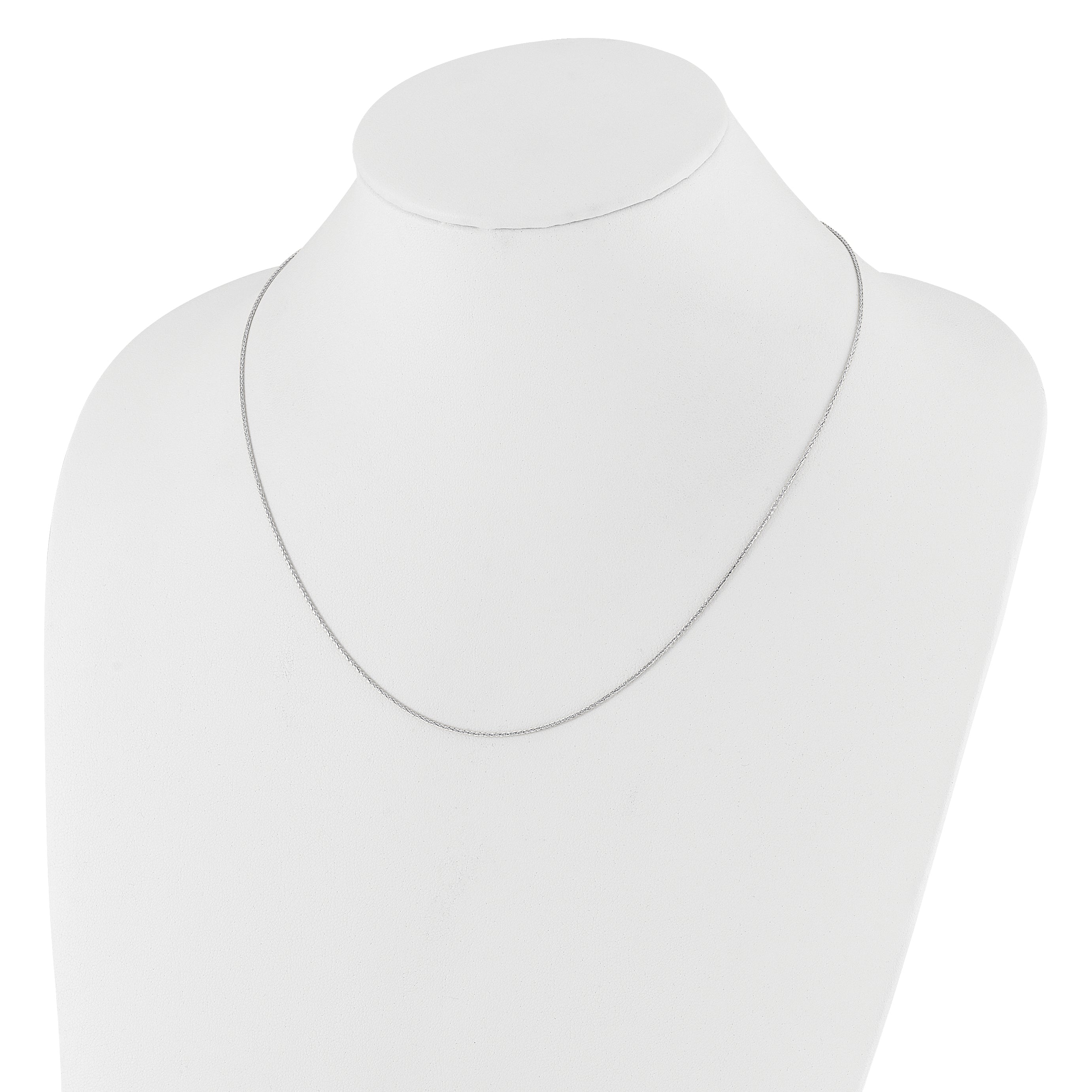 30 Inch 10K White Gold Adjustable 1mm Wheat Chain