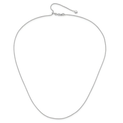30 Inch 10K White Gold Adjustable 1mm Wheat Chain