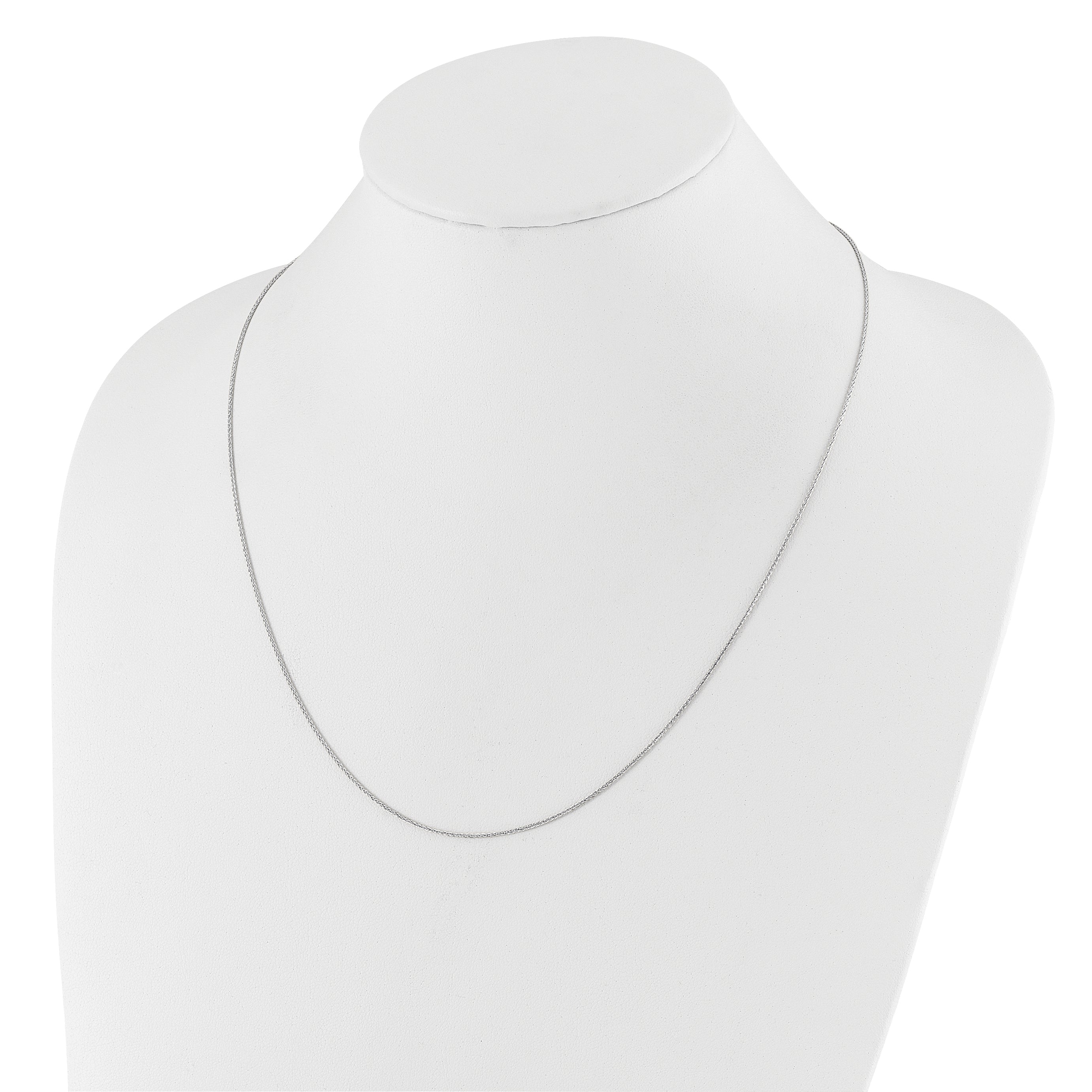 30 Inch 10K White Gold Adjustable 1mm Wheat Chain