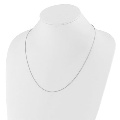 30 Inch 10K White Gold Adjustable 1mm Wheat Chain Necklace