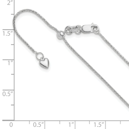 30 Inch 10K White Gold Adjustable 1mm Wheat Chain