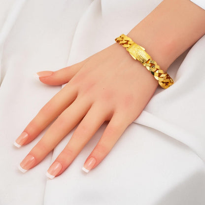 14K Yellow Gold Zebrac Curb Medium Bracelet