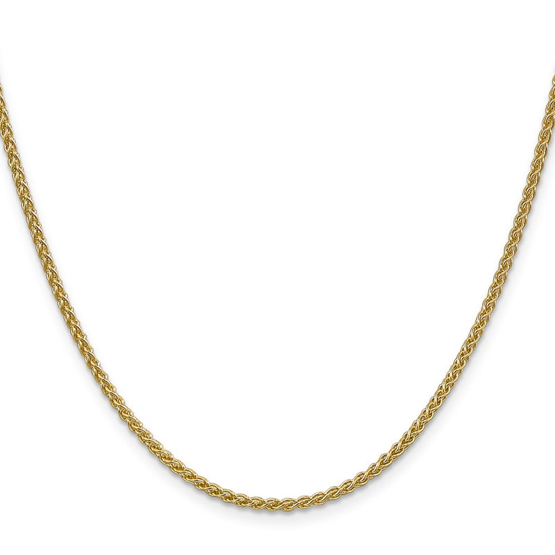 16 Inch 14K Yellow Gold 2.1mm Spiga Chain Necklace